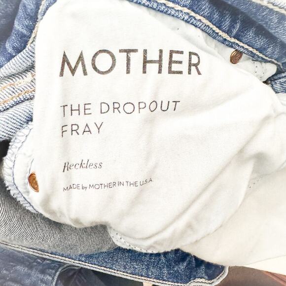 Mother The Dropout Fray Reckless Ripped Raw Hem Denim Jeans SIze 28 - Picture 8 of 10